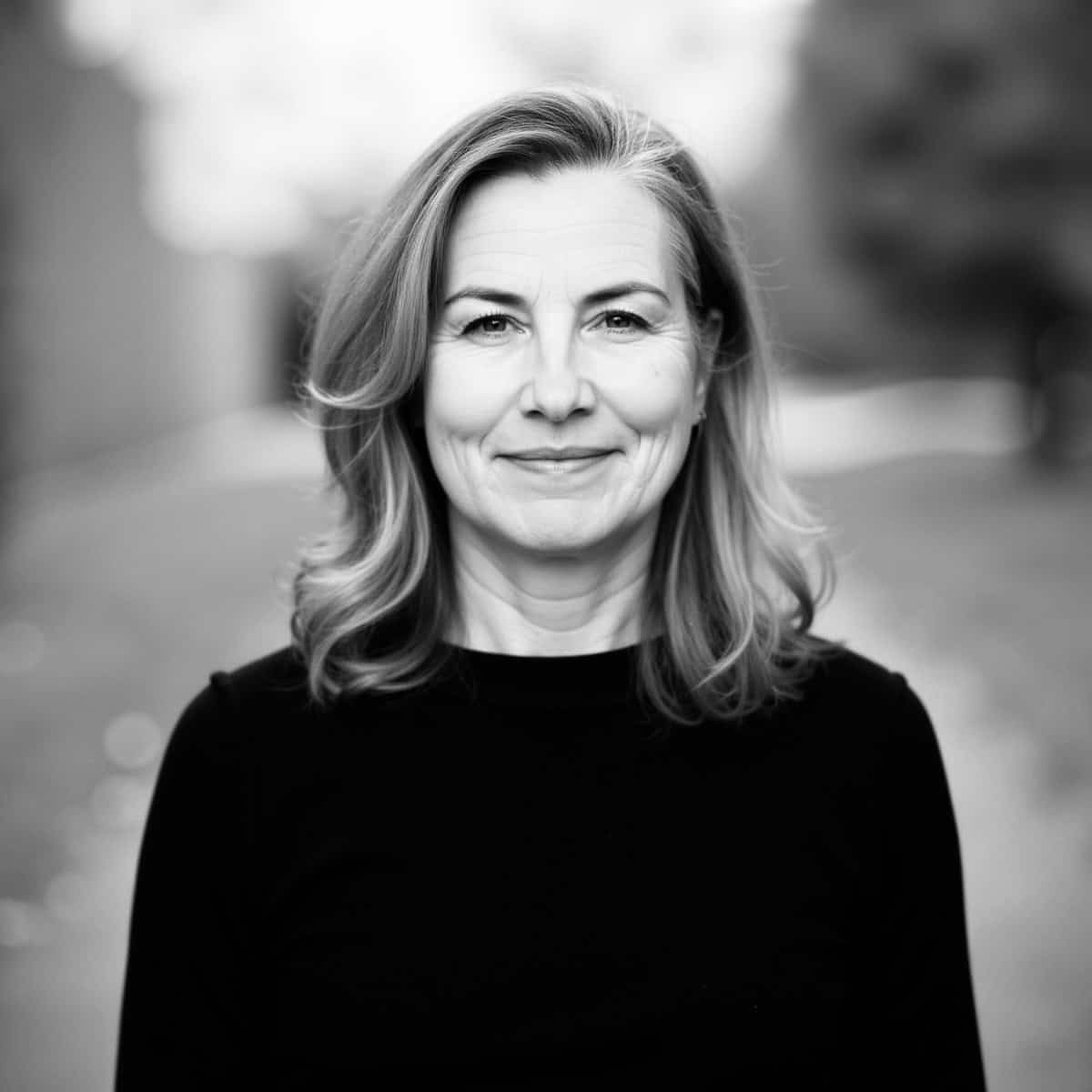 Porträt Dagmar in schwarz-weiß